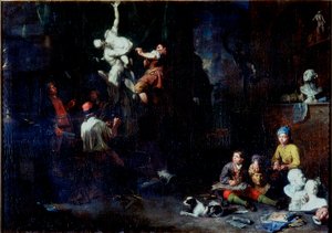 El estudio de un escultor, 1706 de Balthasar van den Bossche